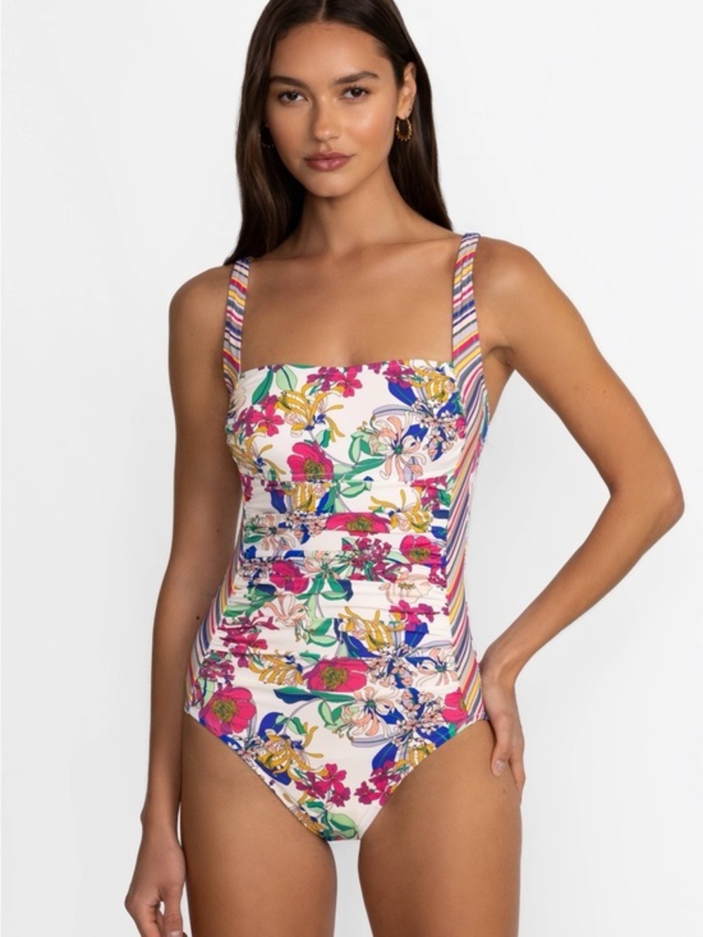Johnny Was Marilyn Ruched One Piece Size XS